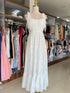 Summer Ruched Tie Up Strap Long Tiered Dresses